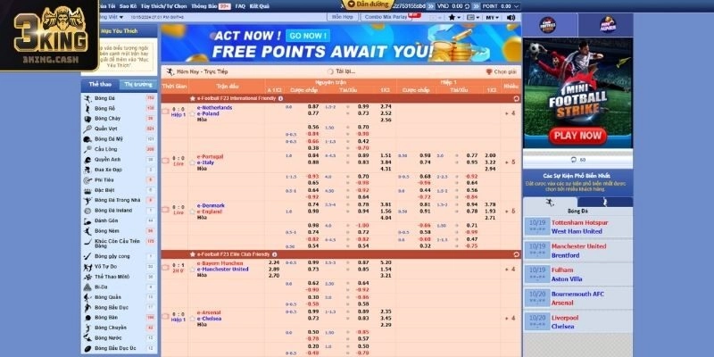 Tỷ lệ cược cạnh tranh cùng sảnh BTI